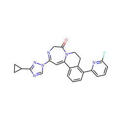 O=C1CN=C(n2cnc(C3CC3)n2)C=C2c3cccc(-c4cccc(F)n4)c3CCN12 ZINC000149040466