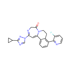 O=C1CN=C(n2cnc(C3CC3)n2)C=C2c3cccc(-c4ncccc4F)c3CCN12 ZINC000149122799