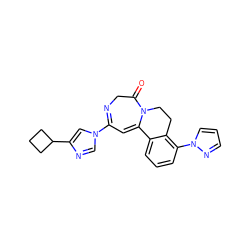 O=C1CN=C(n2cnc(C3CCC3)c2)C=C2c3cccc(-n4cccn4)c3CCN12 ZINC000149254531