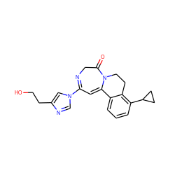 O=C1CN=C(n2cnc(CCO)c2)C=C2c3cccc(C4CC4)c3CCN12 ZINC000149010205