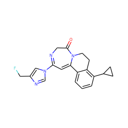 O=C1CN=C(n2cnc(CF)c2)C=C2c3cccc(C4CC4)c3CCN12 ZINC000149266457