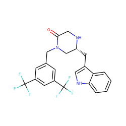 O=C1CN[C@H](Cc2c[nH]c3ccccc23)CN1Cc1cc(C(F)(F)F)cc(C(F)(F)F)c1 ZINC000013740634