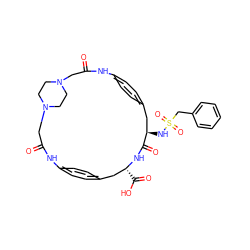 O=C1CN2CCN(CC2)CC(=O)Nc2ccc(cc2)C[C@@H](NS(=O)(=O)Cc2ccccc2)C(=O)N[C@H](C(=O)O)Cc2ccc(cc2)N1 ZINC000169710822