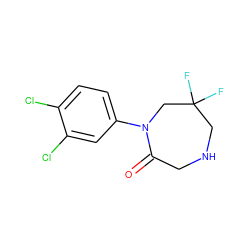 O=C1CNCC(F)(F)CN1c1ccc(Cl)c(Cl)c1 ZINC000205367817