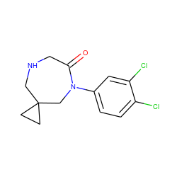 O=C1CNCC2(CC2)CN1c1ccc(Cl)c(Cl)c1 ZINC000299841479