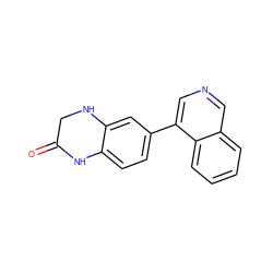 O=C1CNc2cc(-c3cncc4ccccc34)ccc2N1 ZINC000117029412