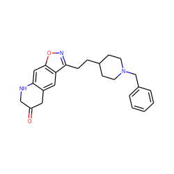 O=C1CNc2cc3onc(CCC4CCN(Cc5ccccc5)CC4)c3cc2C1 ZINC000049046597