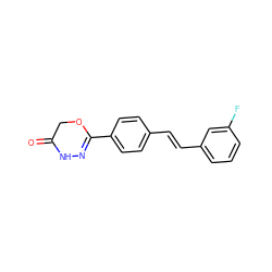 O=C1COC(c2ccc(/C=C/c3cccc(F)c3)cc2)=NN1 ZINC001772618700