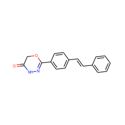 O=C1COC(c2ccc(/C=C/c3ccccc3)cc2)=NN1 ZINC001772587959