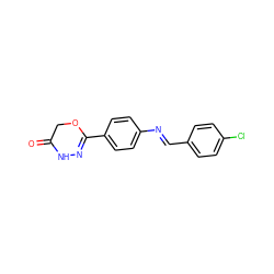 O=C1COC(c2ccc(/N=C/c3ccc(Cl)cc3)cc2)=NN1 ZINC001772590364