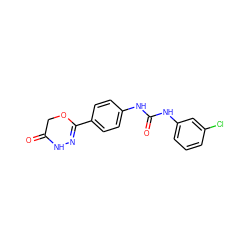 O=C1COC(c2ccc(NC(=O)Nc3cccc(Cl)c3)cc2)=NN1 ZINC001772617407