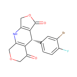 O=C1COCC2=C1[C@@H](c1ccc(F)c(Br)c1)C1=C(COC1=O)N2 ZINC000013580045