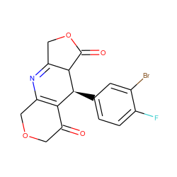 O=C1COCC2=C1[C@H](c1ccc(F)c(Br)c1)C1C(=O)OCC1=N2 ZINC000013580047