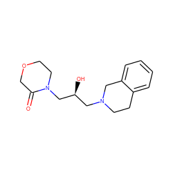 O=C1COCCN1C[C@@H](O)CN1CCc2ccccc2C1 ZINC000209713940