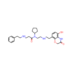 O=C1COc2c(CCNCCN(C(=O)CCNCCc3ccccc3)C3CCCC3)ccc(O)c2N1 ZINC000473109106