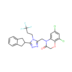 O=C1COc2c(Cl)cc(Cl)cc2N1Cc1nnc(C2Cc3ccccc3C2)n1CCC(F)(F)F ZINC000071333955