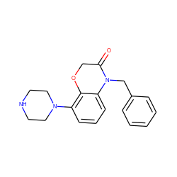 O=C1COc2c(N3CCNCC3)cccc2N1Cc1ccccc1 ZINC000019944011