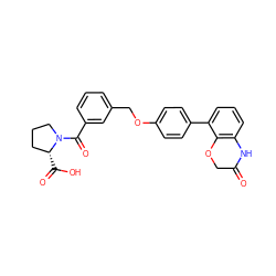 O=C1COc2c(cccc2-c2ccc(OCc3cccc(C(=O)N4CCC[C@H]4C(=O)O)c3)cc2)N1 ZINC000221672063