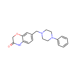 O=C1COc2cc(CN3CCN(c4ccccc4)CC3)ccc2N1 ZINC000013802980