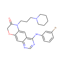 O=C1COc2cc3ncnc(Nc4cccc(Br)c4)c3cc2N1CCCN1CCCCC1 ZINC000653742618