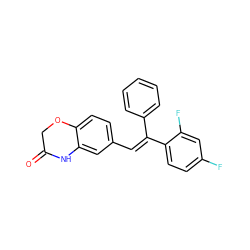 O=C1COc2ccc(/C=C(\c3ccccc3)c3ccc(F)cc3F)cc2N1 ZINC000653727974