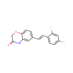 O=C1COc2ccc(/C=C/c3ccc(F)cc3F)cc2N1 ZINC000653721963