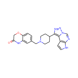 O=C1COc2ccc(CN3CCC(c4nnn5cnc6[nH]ccc6c45)CC3)cc2N1 ZINC001772620456