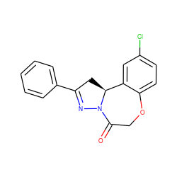 O=C1COc2ccc(Cl)cc2[C@@H]2CC(c3ccccc3)=NN12 ZINC000653689408