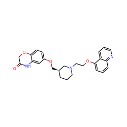 O=C1COc2ccc(OC[C@@H]3CCCN(CCOc4cccc5ncccc45)C3)cc2N1 ZINC000028346462