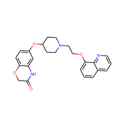 O=C1COc2ccc(OC3CCN(CCOc4cccc5cccnc45)CC3)cc2N1 ZINC000028136167