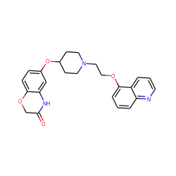 O=C1COc2ccc(OC3CCN(CCOc4cccc5ncccc45)CC3)cc2N1 ZINC000028351622