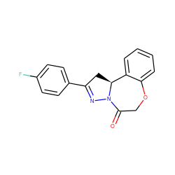 O=C1COc2ccccc2[C@@H]2CC(c3ccc(F)cc3)=NN12 ZINC000653700261