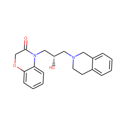 O=C1COc2ccccc2N1C[C@@H](O)CN1CCc2ccccc2C1 ZINC000209714121