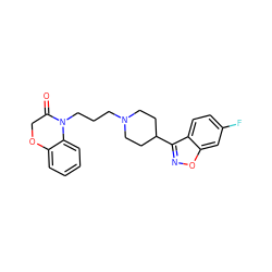 O=C1COc2ccccc2N1CCCN1CCC(c2noc3cc(F)ccc23)CC1 ZINC001772620985