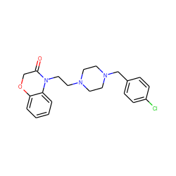 O=C1COc2ccccc2N1CCN1CCN(Cc2ccc(Cl)cc2)CC1 ZINC000022941368