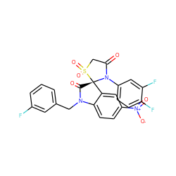 O=C1CS(=O)(=O)[C@]2(C(=O)N(Cc3cccc(F)c3)c3ccc([N+](=O)[O-])cc32)N1c1ccc(F)c(F)c1 ZINC000071318814