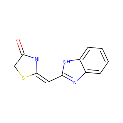 O=C1CS/C(=C/c2nc3ccccc3[nH]2)N1 ZINC000103234210