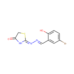 O=C1CS/C(=N\N=C\c2cc(Br)ccc2O)N1 ZINC000012428439