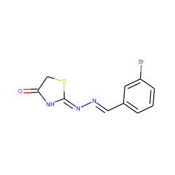 O=C1CS/C(=N\N=C\c2cccc(Br)c2)N1 ZINC000001093846