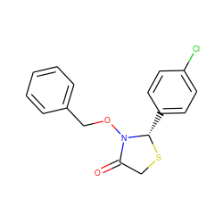 O=C1CS[C@@H](c2ccc(Cl)cc2)N1OCc1ccccc1 ZINC000038149935