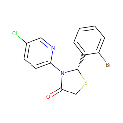 O=C1CS[C@@H](c2ccccc2Br)N1c1ccc(Cl)cn1 ZINC000002947570