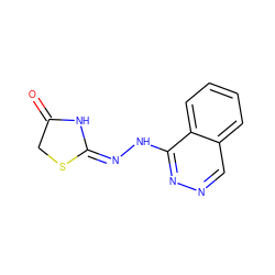 O=C1CSC(=NNc2nncc3ccccc23)N1 ZINC001772623136