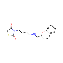 O=C1CSC(=O)N1CCCCNC[C@H]1CCc2ccccc2O1 ZINC000073258850