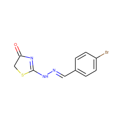 O=C1CSC(N/N=C/c2ccc(Br)cc2)=N1 ZINC000004592016