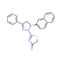 O=C1CSC(N2N=C(c3ccccc3)C[C@@H]2c2ccc3ccccc3c2)=N1 ZINC000169336299