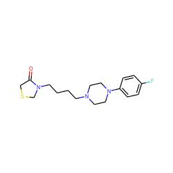 O=C1CSCN1CCCCN1CCN(c2ccc(F)cc2)CC1 ZINC000012356078