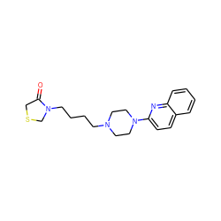 O=C1CSCN1CCCCN1CCN(c2ccc3ccccc3n2)CC1 ZINC000013759445