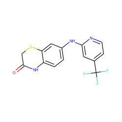 O=C1CSc2cc(Nc3cc(C(F)(F)F)ccn3)ccc2N1 ZINC000169353131