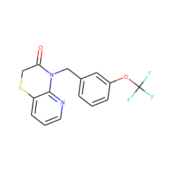 O=C1CSc2cccnc2N1Cc1cccc(OC(F)(F)F)c1 ZINC000169348915