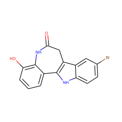 O=C1Cc2c([nH]c3ccc(Br)cc23)-c2cccc(O)c2N1 ZINC000001861414